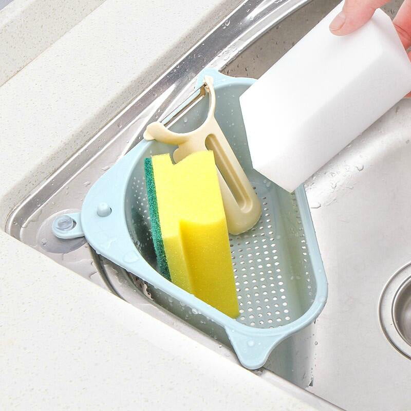 STORAZONE Kitchen Kitchen Sink Multi-function Triangle Storage Rack Multi-purpose Dishwashing Sponge Drain Rack Storage Rack