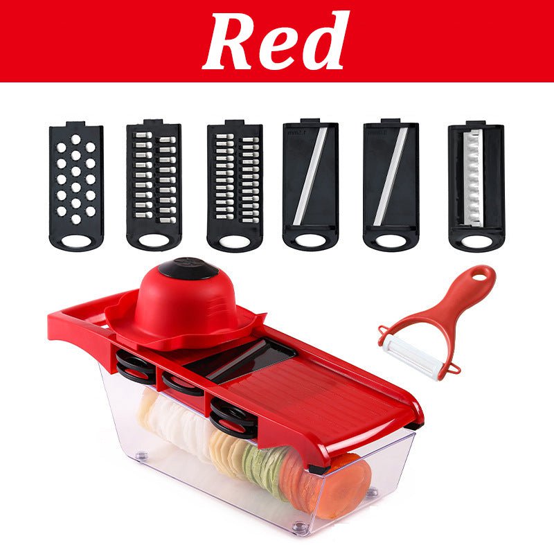 STORAZONE Kitchen Red Multifunctional Vegetable Cutter Home Kitchen Slicing And Dicing Fruit Artifact