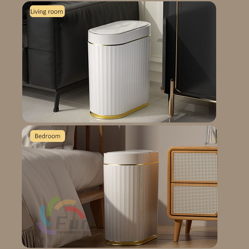 STORAZONE Kitchen Smart Trash Can With Lid For Bedroom And Living Room Kitchen Storage Box Trash Can Induction Small Car Box Automatic Smart Dustbin Smart Trash Bin