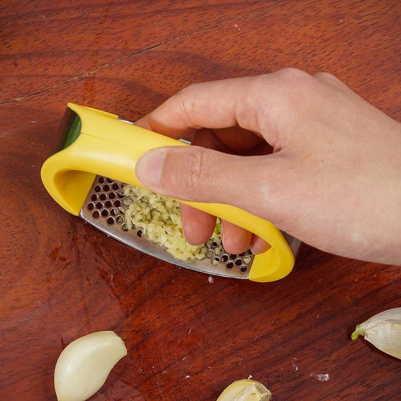 STORAZONE Kitchen Stainless Steel Garlic Masher Garlic Press Household Manual Curve Fruit Vegetable Tools Kitchen Gadgets