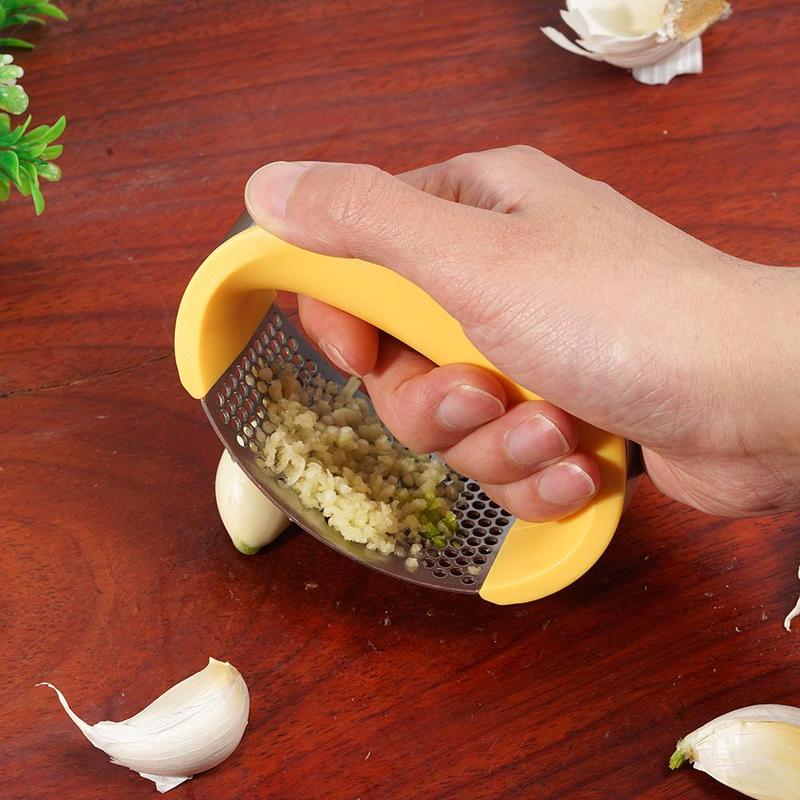 STORAZONE Kitchen Stainless Steel Garlic Masher Garlic Press Household Manual Curve Fruit Vegetable Tools Kitchen Gadgets