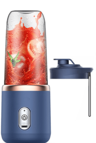 STORAZONE Kitchen Tunisian dark blue / Six Knife and Single Cover 6blade Portable Blender Mini Juicer Cup Extractor Smoothie USB Charging Fruit Squeezer Blender Food Mixer Ice Crusher Portable Juicer Machine