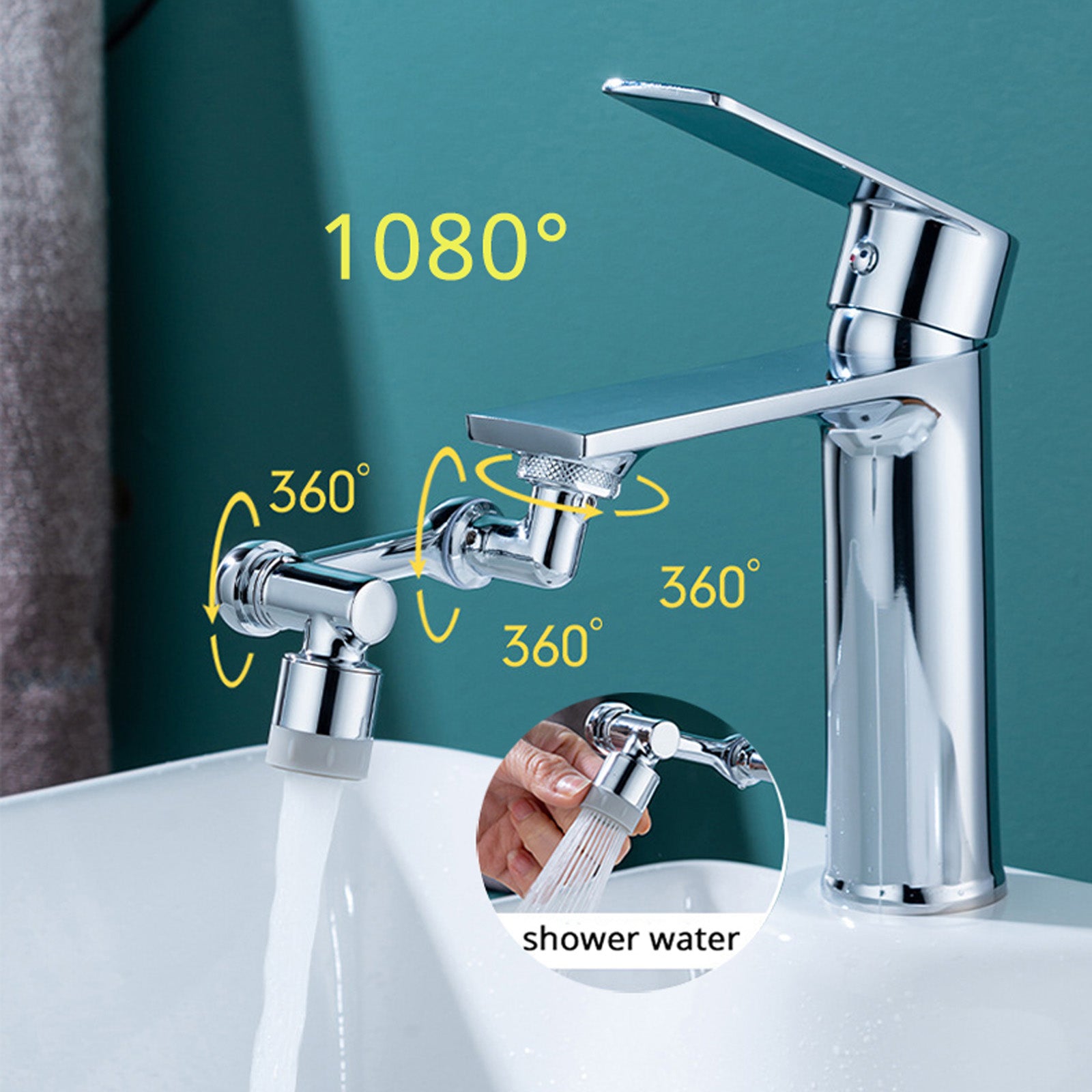 STORAZONE Kitchen Universal 1080 Swivel Faucet Aerator Multifunction Faucet Extender Universal Swivel Splash Resistant Shower