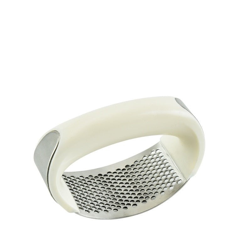 STORAZONE Kitchen White Stainless Steel Garlic Masher Garlic Press Household Manual Curve Fruit Vegetable Tools Kitchen Gadgets