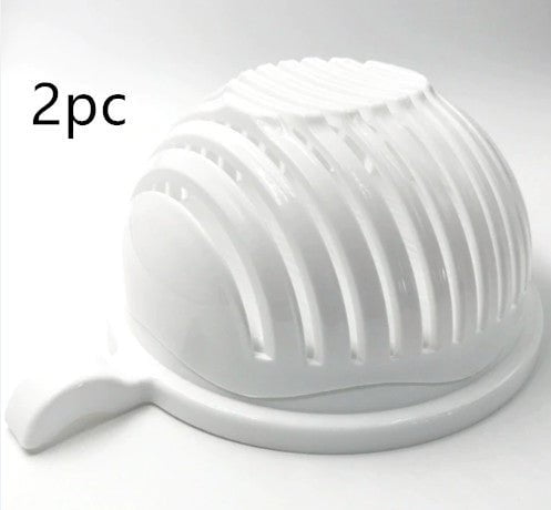 STORAZONE Kitchen White2pc Creative Salad Cutter Fruit and Vegetable Cutter