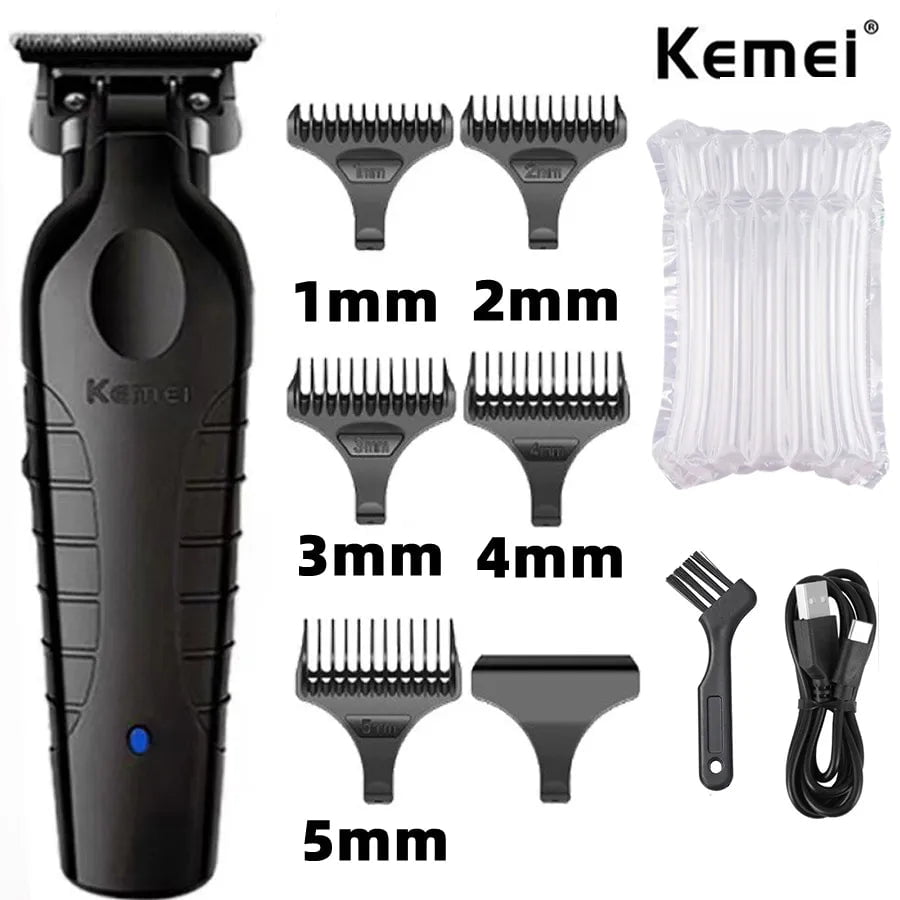 Storazone KM-2299 2 Kemei 2299 Barber Cordless Hair Trimmer 0mm Zero Gapped Carving Clipper Detailer Professional Electric Finish Cutting Machine