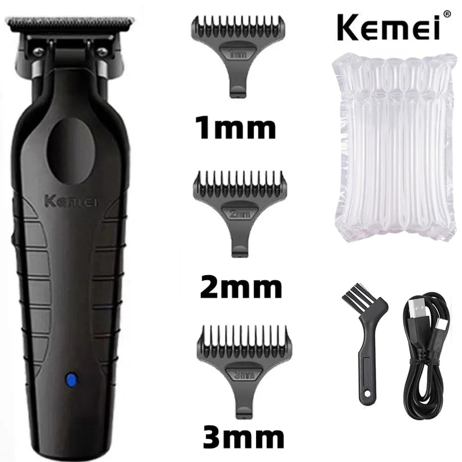 Storazone KM-2299 Kemei 2299 Barber Cordless Hair Trimmer 0mm Zero Gapped Carving Clipper Detailer Professional Electric Finish Cutting Machine