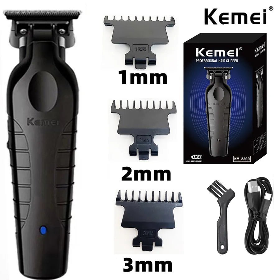 Storazone KM-2299BOX Kemei KM-2299 Men's Hair Clipper Professional Electric Hair Clipper USB Rechargeable Barber Trimmer Men's Electric Hair Clipper