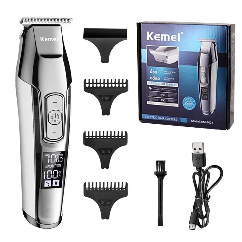 Storazone KM-5027 Kemei-5027 Professional Hair Clipper Beard Trimmer for Men Adjustable Speed LED Digital Carving Clippers Electric Razor KM-5027