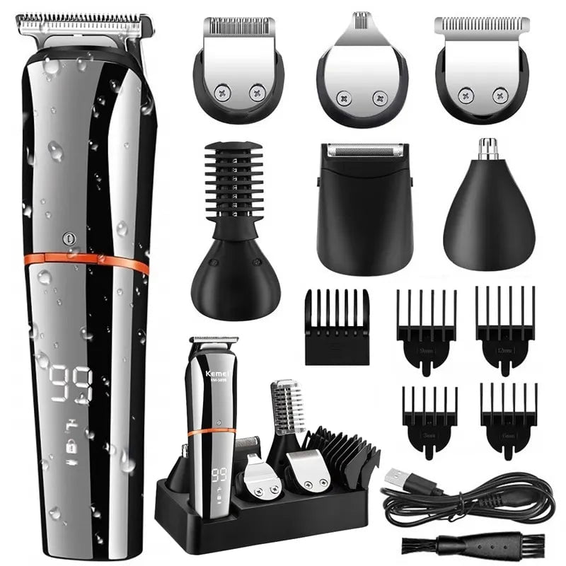 Storazone KM-5898 Original Kemei Digital Display All In One Hair Trimmer For Men Eyebrow Beard Trimmer Electric Hair Clipper Grooming Kit Haircut