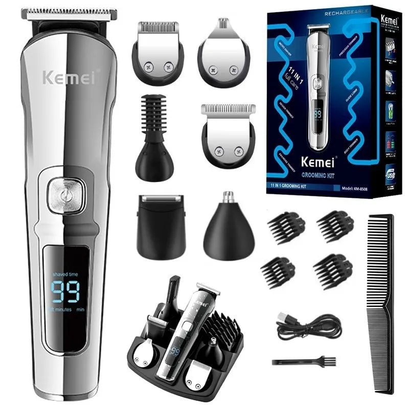 Storazone KM-8508 Original Kemei Digital Display All In One Hair Trimmer For Men Eyebrow Beard Trimmer Electric Hair Clipper Grooming Kit Haircut