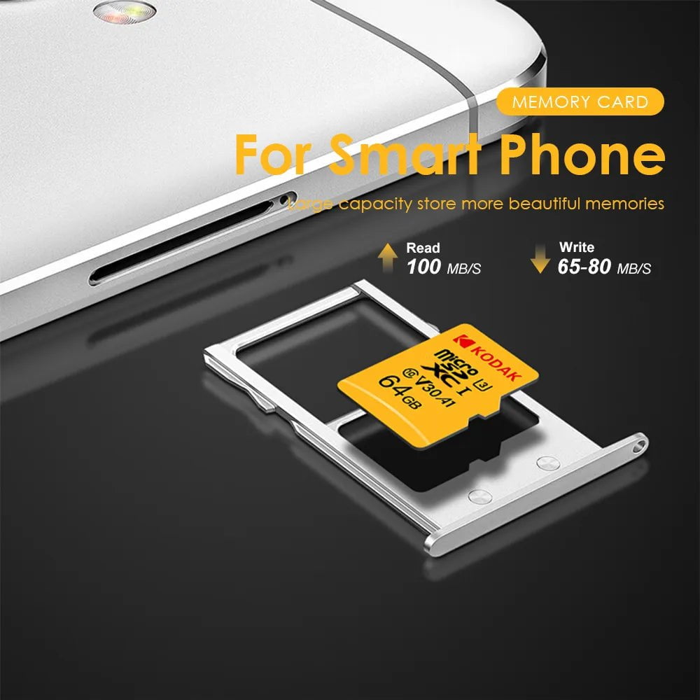 Storazone KODAK EVO Plus 128GB Memory Card 256GB U3 4K Micro SD Card 64GB 32GB SDHC Microsd UHS-I C10 TF Trans Flash Microsd 100MB/S