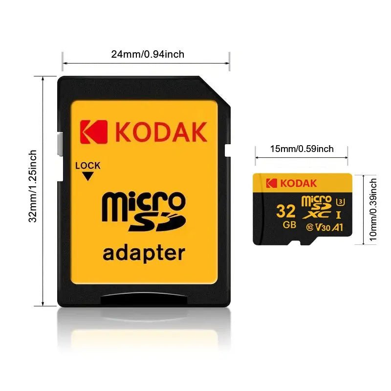 Storazone Kodak Micro SD Card Memory Card Class 10 32GB 64GB 128GB 256GB U3 4K High Speed Cartao De Memoria Flash Memory TF Mecard C10