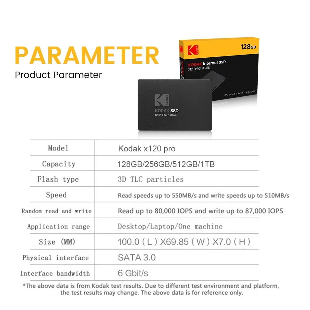 Storazone Kodak X120 PRO SSD Drive HDD 2.5 Hard Disk SSD 120GB 1TB 512GB 128GB 256GB HD SATA Disk Internal Hard Drive for Laptop Computer