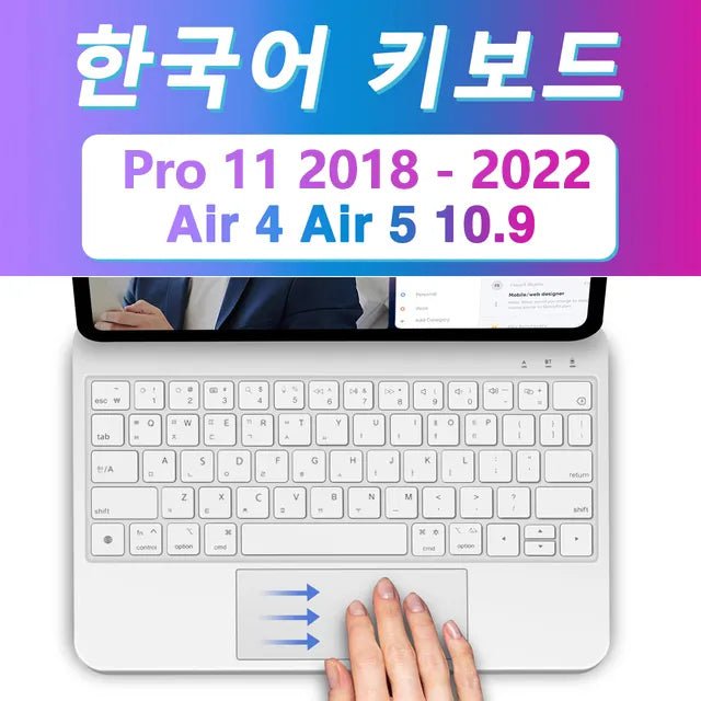 Storazone Korea 11 White / CHINA Backlight Magic Keyboard for iPad Pro 12 9 12.9 M2 2022 for iPad Pro 11 2022 10th Gneration iPad Air 5 Air 4 Keyboard folio