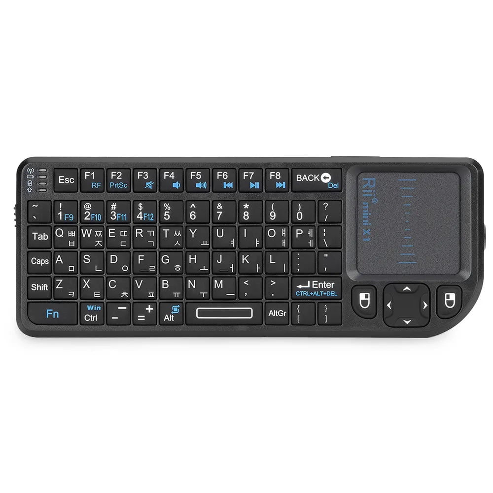 Storazone Korean Keyboard Rii X1 2.4GHz Mini Wireless Keyboard English/ES/FR Keyboards with TouchPad for Android TV Box/PC/Laptop