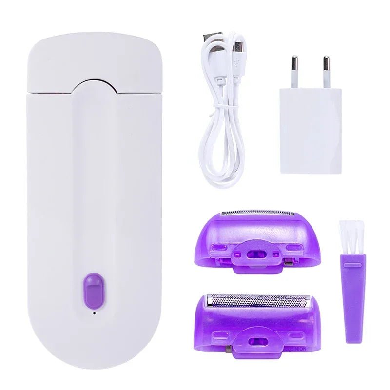 Storazone KR Plug Professional Painless Hair Removal Kit Laser Touch Epilator USB Rechargeable Women Body Face Leg Bikini Hand Shaver Hair Remover