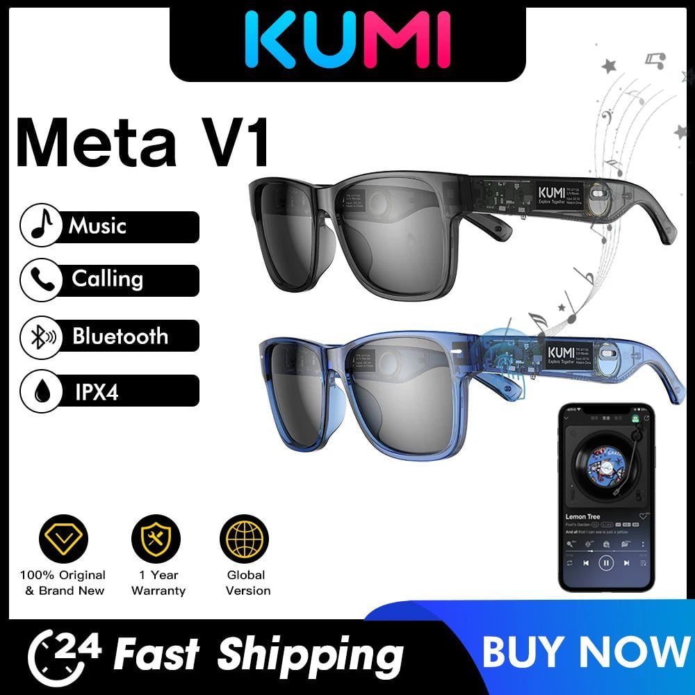 Storazone KUMI Meta V1 Smart Glasses Polarized Sunglasses Bluetooth glasses IPX4 Waterproof Open Ear Headphones Bluetooth Phone Call