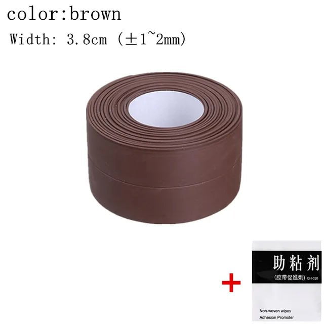 Storazone L-brown / 100CM For Bathroom Kitchen Accessories Shower Bath Sealing Strip Tape Caulk Strip Self Adhesive Waterproof Wall Sticker Sink Edge Tape