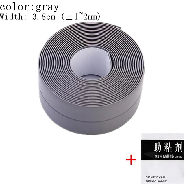 Storazone L-gray / 100CM For Bathroom Kitchen Accessories Shower Bath Sealing Strip Tape Caulk Strip Self Adhesive Waterproof Wall Sticker Sink Edge Tape