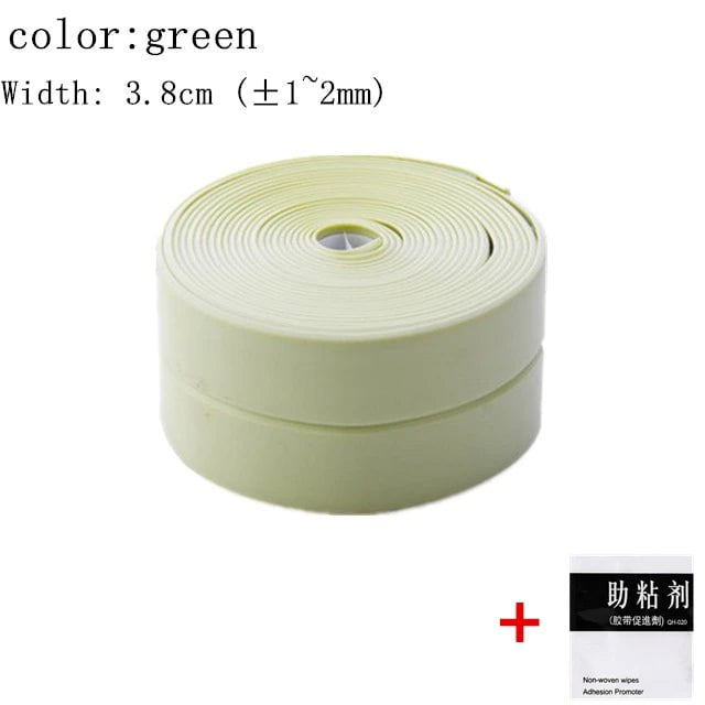 Storazone L-green / 100CM For Bathroom Kitchen Accessories Shower Bath Sealing Strip Tape Caulk Strip Self Adhesive Waterproof Wall Sticker Sink Edge Tape