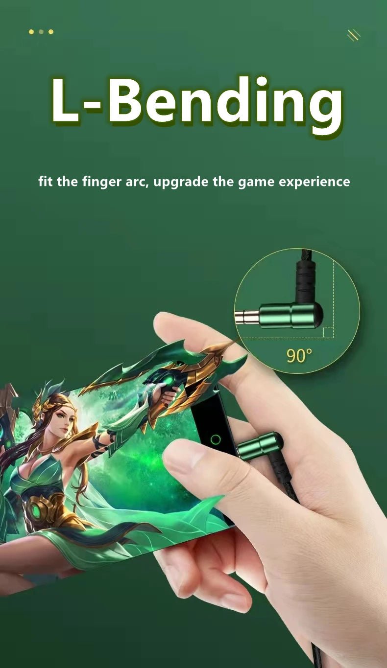 Storazone L Jack Magnetic Gamer Wired Earphones Gaming Green Metal HiFi Bass Stereo 3.5mm Type C Earbuds For Phone Computer Mic Headphones