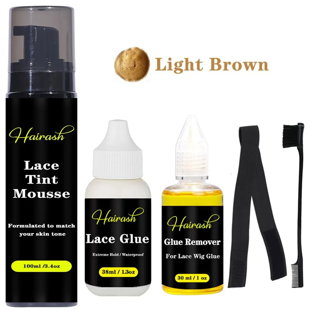 Storazone L kit / CHINA Lace Tint Mousse Waterproof Lace Wig Glue For Lace Front Wig Invisible Hair Glue+Wax Stick Edge Control + Glue Remover