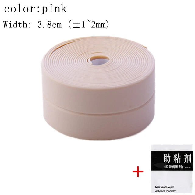 Storazone L-pink / 100CM For Bathroom Kitchen Accessories Shower Bath Sealing Strip Tape Caulk Strip Self Adhesive Waterproof Wall Sticker Sink Edge Tape