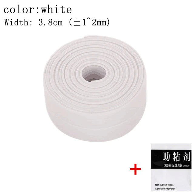 Storazone L-white / 100CM For Bathroom Kitchen Accessories Shower Bath Sealing Strip Tape Caulk Strip Self Adhesive Waterproof Wall Sticker Sink Edge Tape