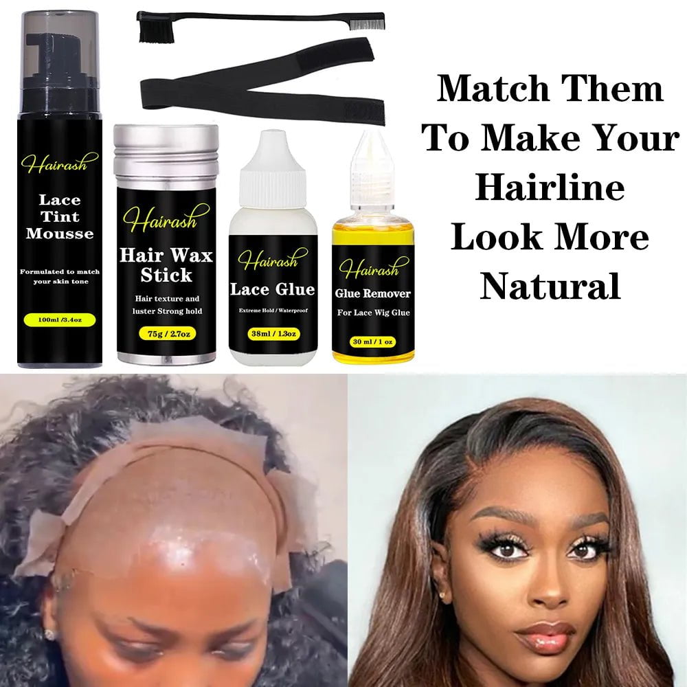 Storazone Lace Tint Mousse Waterproof Lace Wig Glue For Lace Front Wig Invisible Hair Glue+Wax Stick Edge Control + Glue Remover