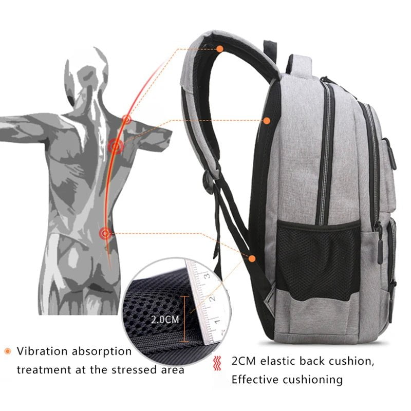Storazone Large Capacity Backpack Men Laptop Backpacks 15.6 Oxford Black Solid High School Bags Teen College Boy Gril Student Backpack