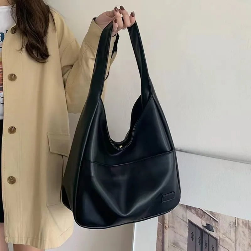 Storazone Large Capacity Tote Bag Women's New Trendy Shoulder Bag Simple and Versatile Commuter Bag Fashion Trendy Student Classroom Bag