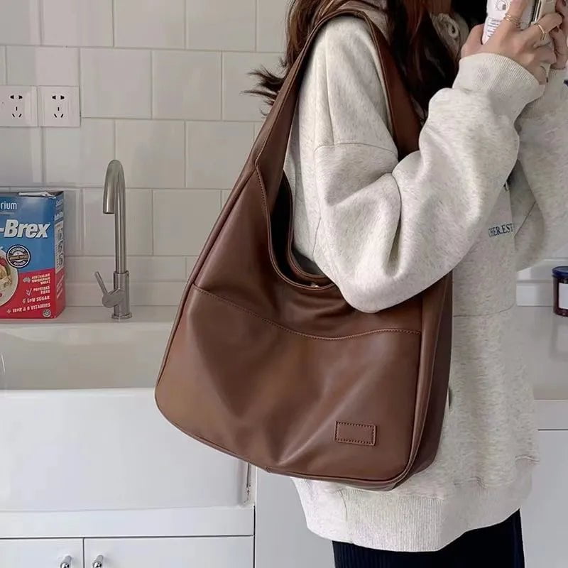 Storazone Large Capacity Tote Bag Women's New Trendy Shoulder Bag Simple and Versatile Commuter Bag Fashion Trendy Student Classroom Bag