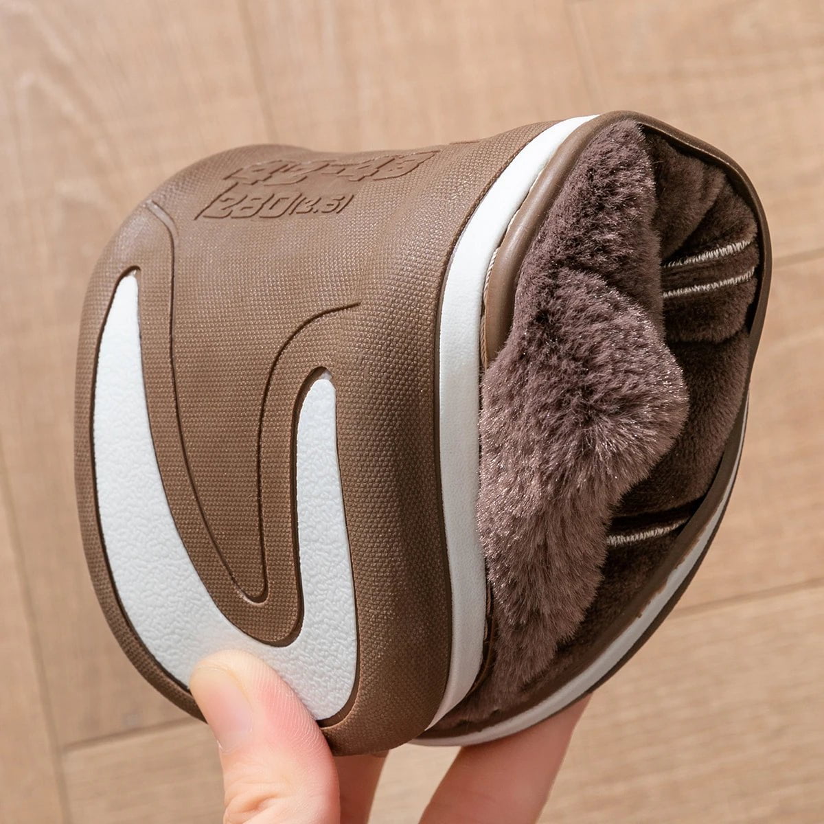 Storazone Large size 50-51 Plaid House Slippers for Man Memory Foam Winter Plush Indoor Male Shoes Warm Home Slippers 2023 Non Slip Black
