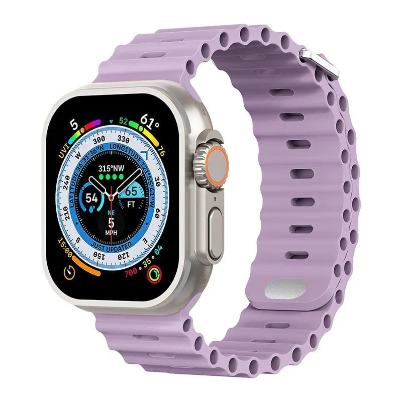 Storazone Lavender purple / For 38mm 40mm 41mm Silicone strap For Apple watch Ultra/2 49mm Sports breathable soft wrist band For iwatch 9 8 7 6 5 4 SE 45mm 41mm 44mm 42mm 40mm