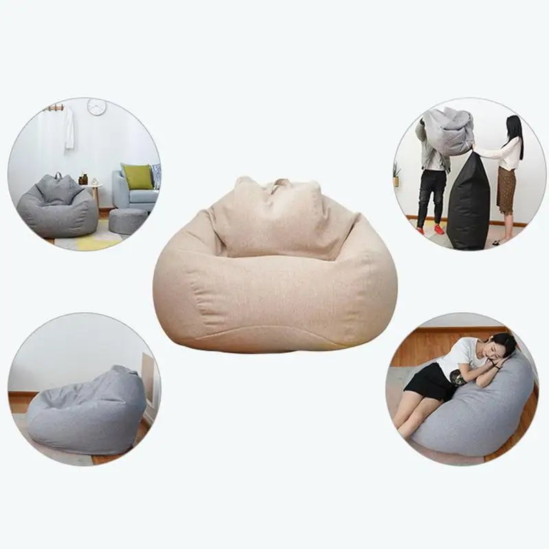 Storazone Lazy Sofas Cover Soft  Bean bag Covers for Kids Adults Bean Bag Chair Couch Cover for Lazy People Storage Bag Home Accessories