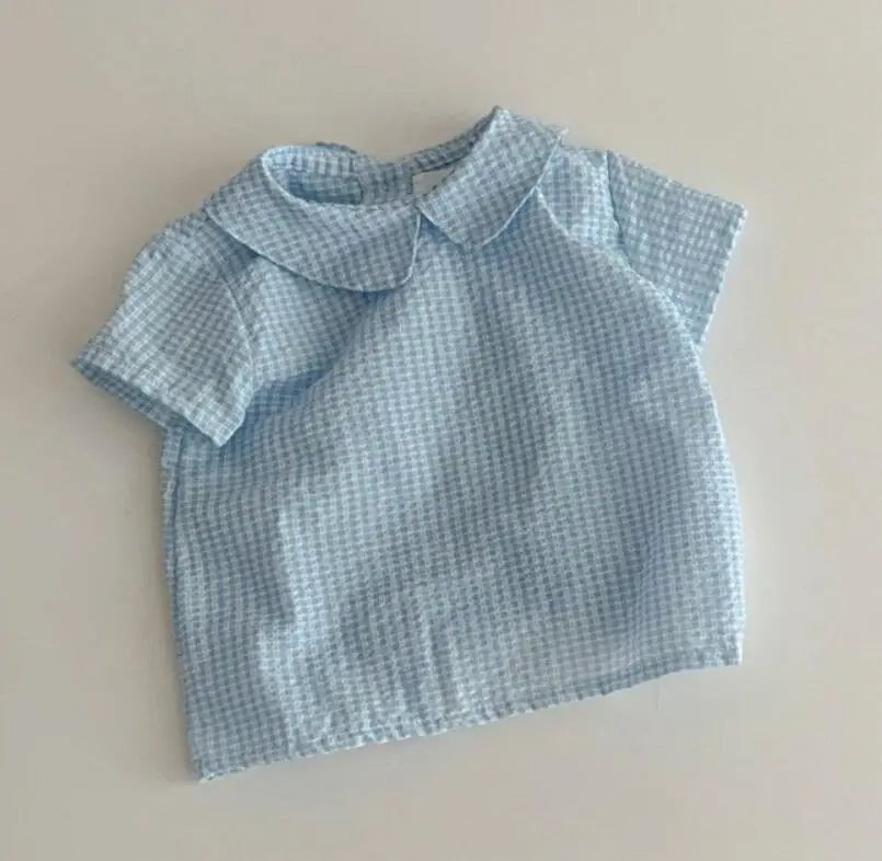 Storazone LE200411 Blue Shirt / 3M New 2022 Baby Knitting Rompers Cute Overalls Newborn Baby Boys Clothes Infantil Baby Girl Boy Sleeveless Romper Jumpsuit 0-24M