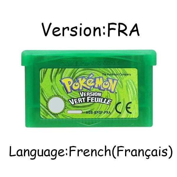 Storazone LeafGreen FRA GBA Game Pokemon Series 32 Bit Video Game Cartridge Console Card Pokemon Emerald Ruby FireRed LeafGreen Sapphire Multi-language