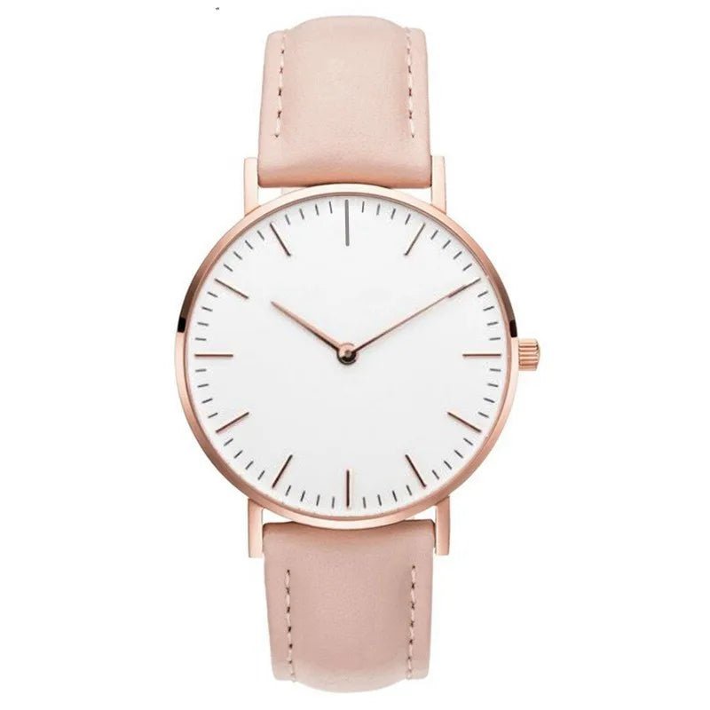 Storazone Leather Pink Luxury Rose Gold Watch Women Bracelet Watches Top Brand Ladies Casual Quartz Watch Steel Women's Wristwatch Montre Femme Relogio