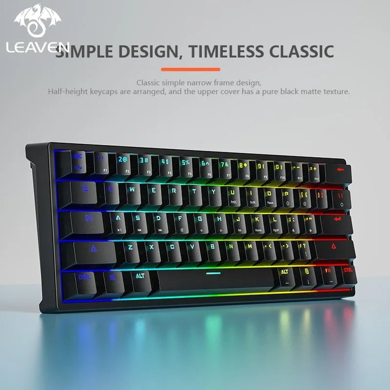 Storazone LEAVEN K620 Wired Mechanical Keyboard 61 Keys RGB Lights ESports Gaming Office Personality Key Computer Accessories