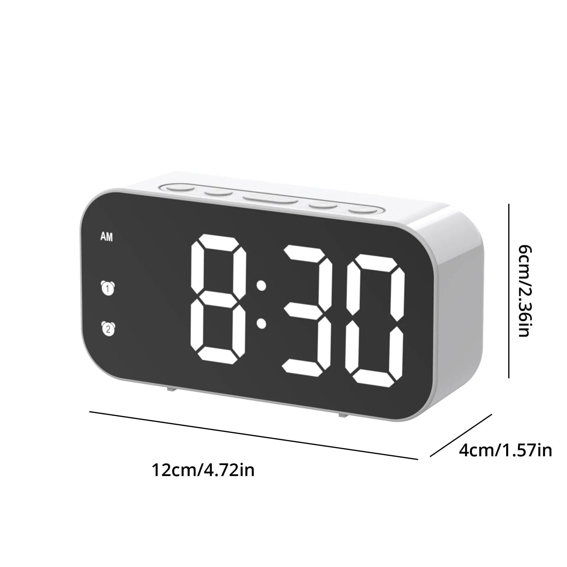 Storazone LED Mirror Table Clock Digital Alarm Snooze Display Time Desktop Electronic Table Clocks Desktop Clock