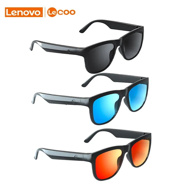 Storazone Lenovo Lecoo C8 Smart Glasses Headset Wireless Bluetooth Sunglasses Outdoor Sport earphone Calling Music Anti-Blue Eyeglasses