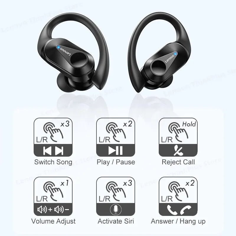 Storazone Lenovo LP75 Bluetooth 5.3 Earphones TWS Wireless Sport Headphones LED Digital Display HiFi Stereo Noise Reduction Gaming Earbuds