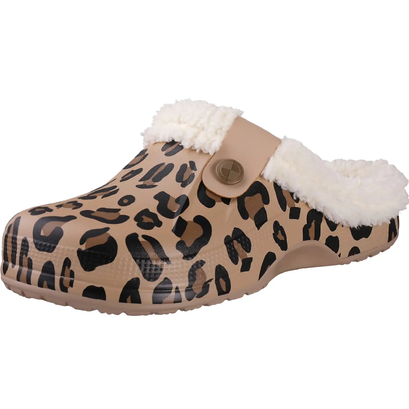 Storazone Leopard print / 35-36(8.6-8.8 inch) / CHINA Shevalues Plush Fur Clogs Slippers For Women Men Winter Soft Furry Slippers Waterproof Garden Shoes Multi-Use Indoor Home Shoes