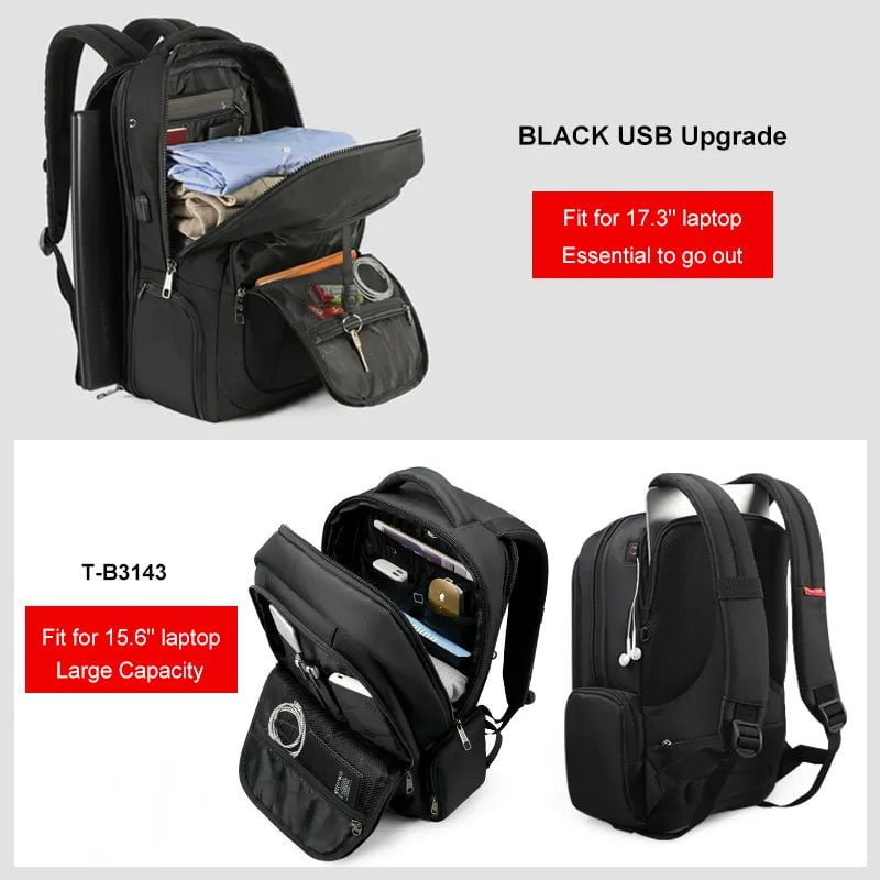 Storazone Lifetime Warranty Men's Backpack 14 15.6 17.3inch Laptop Backpack Bag For Men Anti Theft School Backpack Male Travel Bag Mochila
