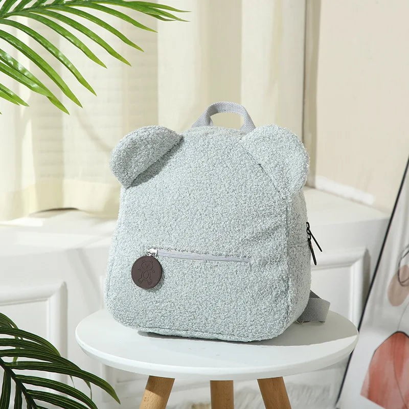 Storazone Light Blue Bear / Custom Your Text Customized Embroidery Bear Backpack Embroidered Portable Children Travel Shopping Rucksack Women's Cute Bear Shoulder Backpack