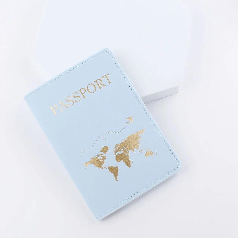 Storazone Light Blue-C 2023 Lover Couple Passport Cover Hot Stamping Simple Plane Women Men Travel Wedding Passport Covers Holder Fashion Wedding Gift