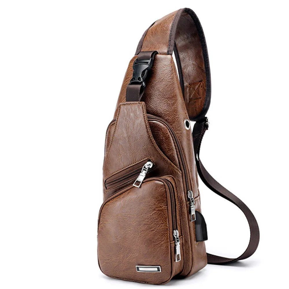 Storazone Light Brown-2 Men Shoulder Bags Nylon Waist Packs Sling Bag Crossbody Outdoor Sport Shoulder Chest Daily Picnic Canvas Messenger Bag Bolsa