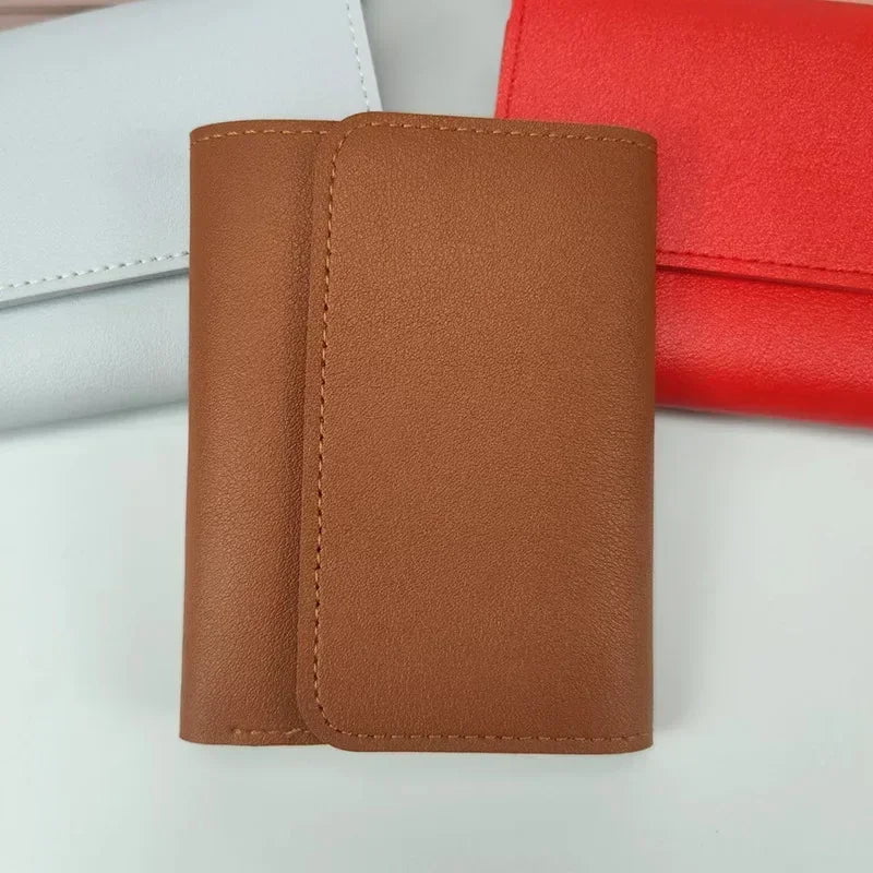 Storazone Light brown 2 Short Wallet Women Purse Multi-card Multifunction Card Holder Coin Purse Fashion Simple Three Fold Short Clip Female Mini Wallet