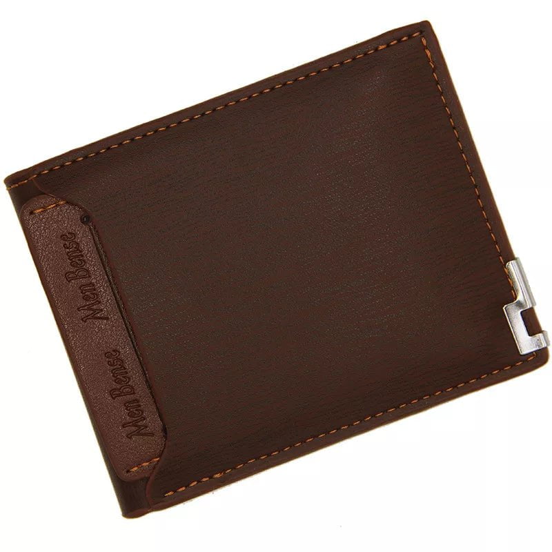 Storazone Light Brown New Men's Wallet Short Multi-function Fashion Casual Draw Card Wallet Card Holders for Men Cardholder Bags with Free Shipping